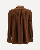 Silk Shirt with back gathering - BROWN | Base Blu