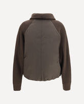 Down Jacket with wool sleeves - BROWN | Base Blu
