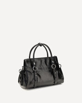 Leather Handbag - BLACK | Base Blu