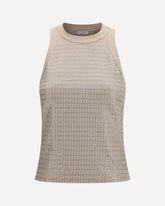 Top in cotton with luminous embroidery - BEIGE | Base Blu