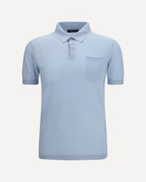 Short-sleeve Polo in cotton - LIGHT BLUE | Base Blu