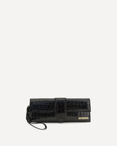 Crocodile-effect Bambino Pouch - BLACK | Base Blu