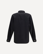 Greca Monogram jacquard wool Shirt - BLACK | Base Blu