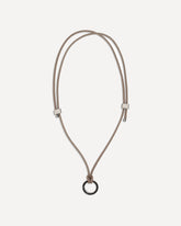 Cordino porta occhiali in pelle con monile - NERO | Base Blu