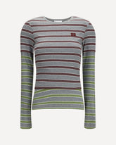 Double-sleeve striped cotton T-shirt - GREY | Base Blu