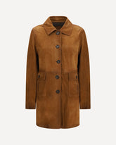 Suede long Jacket - BROWN | Base Blu