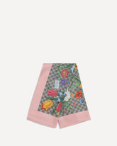 Foulard in twill di seta biologica con stampa Flora - MULTICOLORE | Base Blu