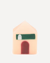 Candela a forma di casetta in cera - ROSA | Base Blu