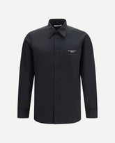 Embroidered poplin Shirt - BLACK | Base Blu