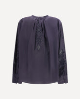 Embroderied cotton shirt - BLUE | Base Blu