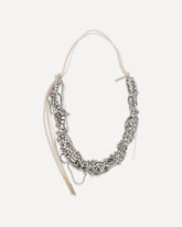 Necklace decorated with rhinestones and adjustable lace - SILVER | Base Blu