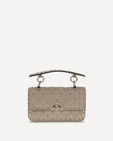 Borsa a Mano Rockstud Spike mini in nappa - BEIGE | Base Blu