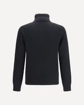 Maglione a collo alto con logo ricamato - NERO | Base Blu