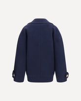 Double-breasted wool Coat with buttons - BLUE | Base Blu