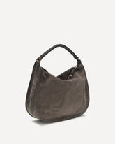 Marcie suede leather Shoulder Bag - BROWN | Base Blu
