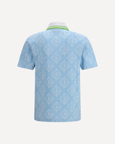 All-over jacquard monogram pattern Polo - LIGHT BLUE | Base Blu