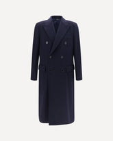 Double-breasted wool Coat - BLUE | Base Blu