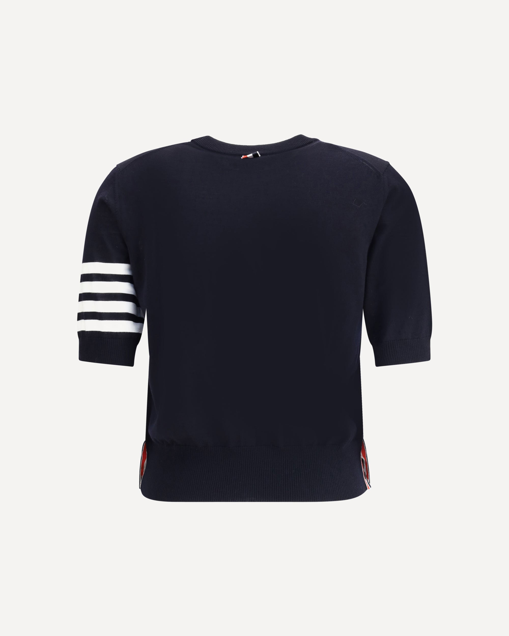 THOM BROWNE Knit T-Shirt BLACK | Base Blu