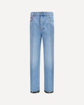 Jeans with floral details - LIGHT BLUE | Base Blu
