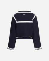 Cardigan con profili a contrasto - BLU | Base Blu