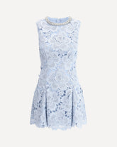 lace Mini Dress with jewel collar - LIGHT BLUE | Base Blu