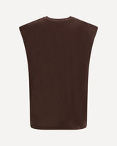 History Sleeveless T-Shirt in cotton with all-over “History” print - BROWN | Base Blu