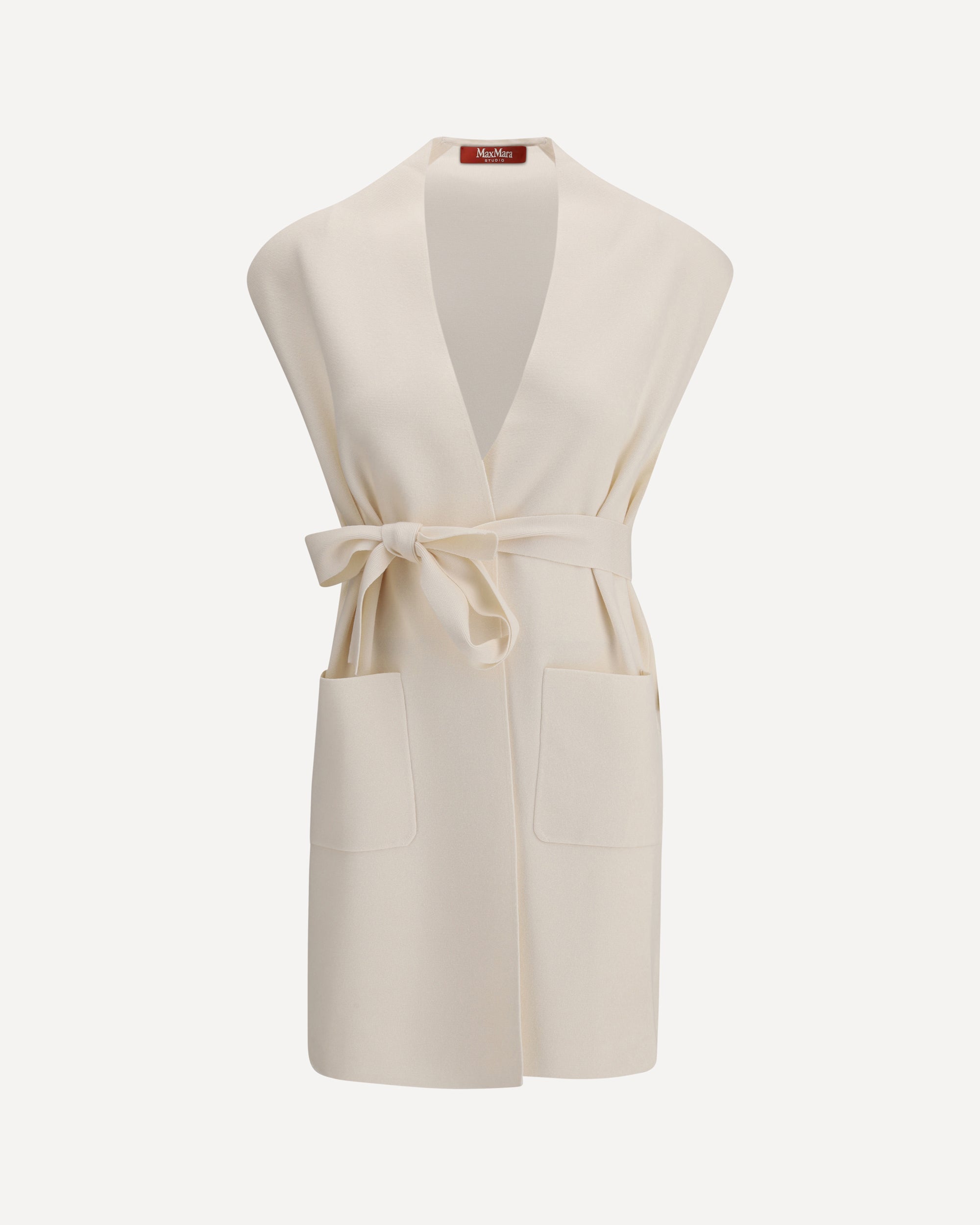 MAX MARA STUDIO Abete long Vest CREAM | Base Blu