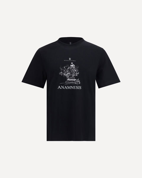 BRUNELLO CUCINELLI Logoed T-shirt BLACK | Base Blu