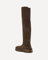 Suede knee-high Boots - BROWN | Base Blu
