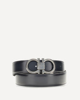 Reversible and adjustable Gancini Belt - BLUE | Base Blu