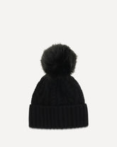 Wool and cashmere Beanie with pom-pom - BLACK | Base Blu