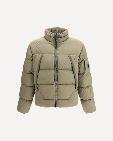 C.P. COMPANY Nycra-R Hooded Down Jacket GREEN | Base Blu