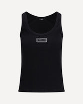 Tank Top in cotton rib stretch - BLACK | Base Blu