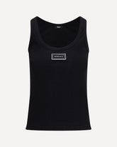 Tank Top in cotton rib stretch - BLACK | Base Blu
