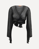 Wrap Top in lamé viscose - BLACK | Base Blu