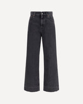 High-Waisted Cropped Denim Jeans - BLACK | Base Blu