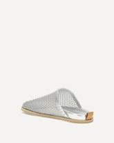 Mesh Mules with rhinestones - SILVER | Base Blu