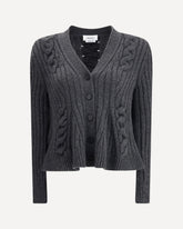 Peplum Cable Cardigan - GREY | Base Blu