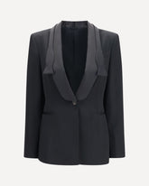 Wool Jacket with shawl lapels - BLACK | Base Blu