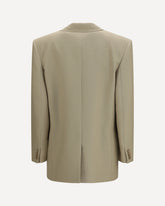 Giacca monopetto in lana e seta - BEIGE | Base Blu