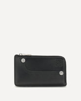 Cardholder crafted from glossy calfskin - BLACK | Base Blu