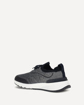 Sneakers runners in maglia di cotone techno  - GRIGIO | Base Blu