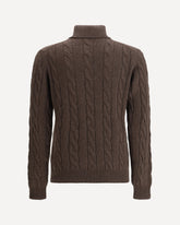 Braided Turtleneck Sweater - BROWN | Base Blu