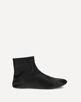 Leather ankle Boots lined with soft shearling - BLACK | Base Blu