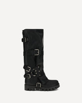 Rubber and leather high Boots - BLACK | Base Blu