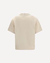 T-shirt in cotone con logo - CREMA  | Base Blu