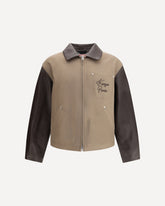 Giacca college in lana e pelle - MARRONE | Base Blu