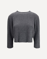 Cashmere Crop Sweater - GREY | Base Blu