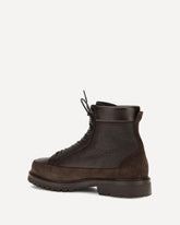 Lace-up deer leather and suede ankle Boots - BROWN | Base Blu