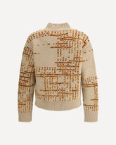 Wool turtleneck Sweater with jacquard pattern - BEIGE | Base Blu